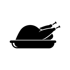 Chicken Roasting Icon. Dinner, Party. Meal Symbol – Vector.
