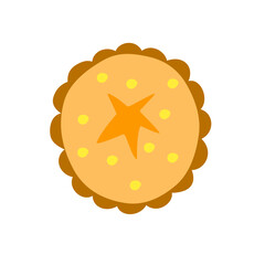 flat style pie cake vector illustration