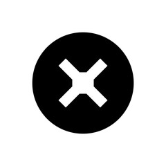 Obraz premium Top View Screw Icon. Cancellation, Circle and Cross - Vector Logo Template.