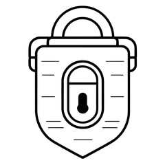 Vector outline of a cyber security icon, ideal for technology designs.
