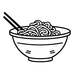 Vector outline of a noodle food icon, perfect for culinary designs.