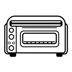 Minimalist oven outline icon for kitchen appliance designs.