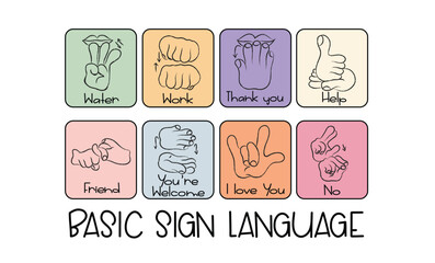 Basc sign language icon. Speech language hearing language clip art