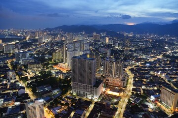 A view of the cityscape of Penang in Malaysia