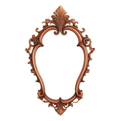 Moldura de cobre envelhecido em formato orgânico. Moldura de espelho de cobre vintage, porta...