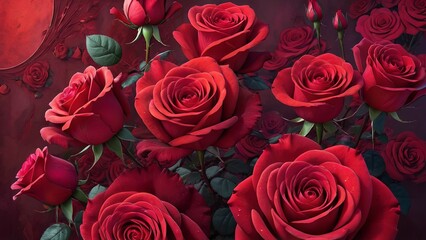 Romantic Red Roses: Lush Blooms of Love