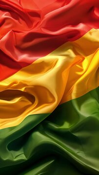 Bandera de Bolivia flameando, video vertical 