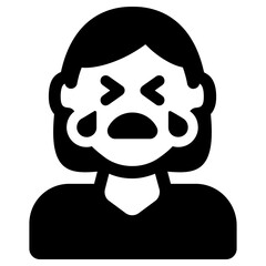 crying icon, simple vector design