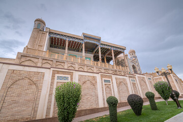 Parade portal of Islam Karimov mausoleum, famous architectural complex,