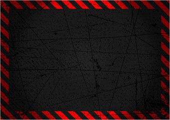 危険・注意喚起のベクターグランジ背景素材（赤と黒）