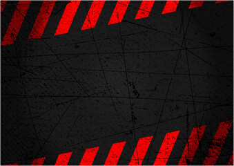 危険・注意喚起のベクターグランジ背景素材（赤と黒） © Studio Trinity