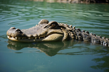 crocodile in the water