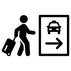taxi icon, simple vector design