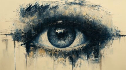 Artistic background with woman's eye, minimalist, AI-generative