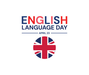 International English Language Day April 23 poster banner illustration isolated on a white background