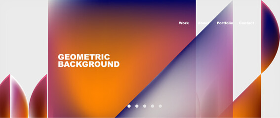 Fototapeta premium Abstract geometric shapes web design page. Vector Illustration For Wallpaper, Banner, Background, Card, Book Illustration, landing page