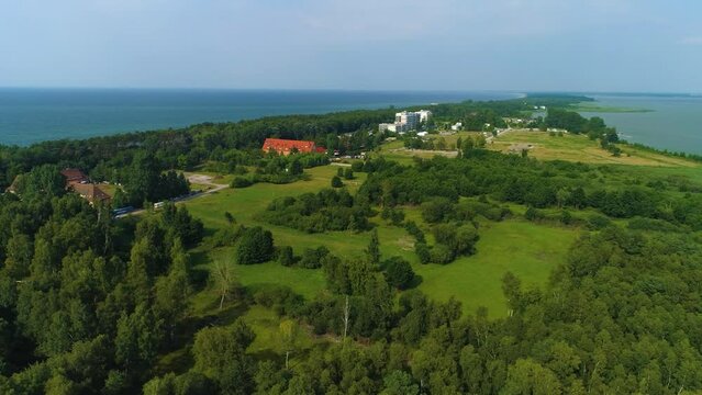 Beautiful Landscape Lake Jamno Baltic Sea Mielno Aerial View Poland