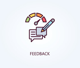 Feedback vector, icon or logo sign symbol illustration.