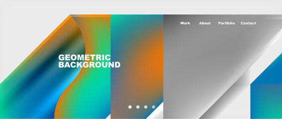 Fototapeta premium Abstract geometric shapes web design page. Vector Illustration For Wallpaper, Banner, Background, Card, Book Illustration, landing page