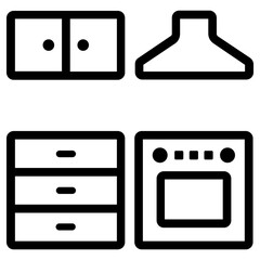 kitchen icon, simple vector design