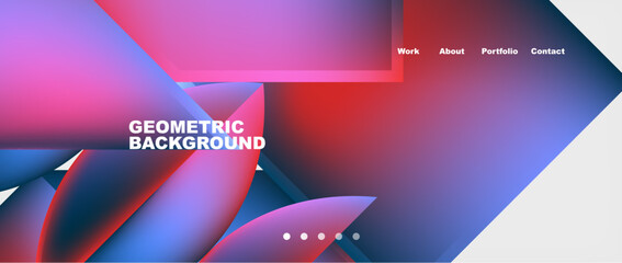 Abstract geometric shapes web design page. Vector Illustration For Wallpaper, Banner, Background, Card, Book Illustration, landing page
