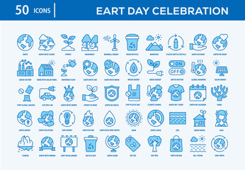 Eart Day Celebration Icons Collection For Business, Marketing, Promotion In Your Project. Easy To Use, Transparent Background, Easy To Edit And Simple Vector Icons