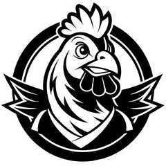 head of a hen mascot,hensilhouette,egale vector,icon,svg,characters,Holiday t shirt,black hen Hand drawn trendy logo Vector illustration,chicken on a white background,eps,png