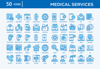 Medical Services Icons Collection For Business, Marketing, Promotion In Your Project. Easy To Use, Transparent Background, Easy To Edit And Simple Vector Icons