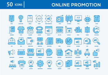 Online Promotion Icons Collection For Business, Marketing, Promotion In Your Project. Easy To Use, Transparent Background, Easy To Edit And Simple Vector Icons