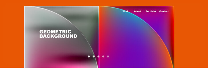 Round triangles and squares web site page template. Vector Illustration For Wallpaper, Banner, Background, Card, Book Illustration, landing page