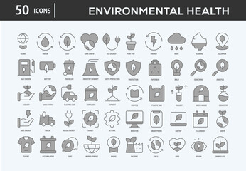 Environmental Health Icons Collection For Business, Marketing, Promotion In Your Project. Easy To Use, Transparent Background, Easy To Edit And Simple Vector Icons