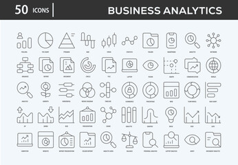 Fototapeta na wymiar Business Analytics Icons Collection For Business, Marketing, Promotion In Your Project. Easy To Use, Transparent Background, Easy To Edit And Simple Vector Icons