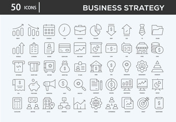 Business Strategy Icons Collection For Business, Marketing, Promotion In Your Project. Easy To Use, Transparent Background, Easy To Edit And Simple Vector Icons