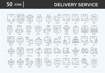 Fototapeta na wymiar Delivery Service Icons Collection For Business, Marketing, Promotion In Your Project. Easy To Use, Transparent Background, Easy To Edit And Simple Vector Icons