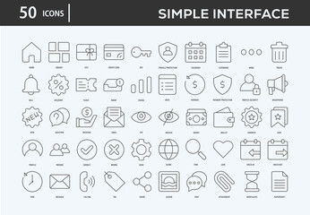 Simple Interface Icons Collection For Business, Marketing, Promotion In Your Project. Easy To Use, Transparent Background, Easy To Edit And Simple Vector Icons
