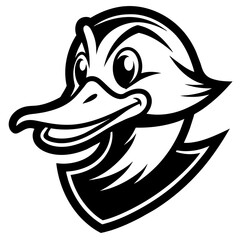 head of a duck mascot,Duck silhouette,egale vector,icon,svg,characters,Holiday t shirt,black duck Hand drawn trendy logo Vector illustration,duck on a white background,eps,png