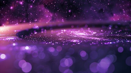 Bathed in a captivating purple glow the podium glitters with constellations and galaxies evoking a sense of awe and wonder at the . .