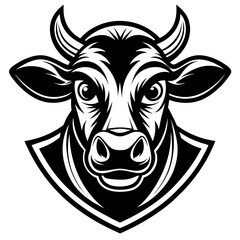 head of a cow mascot,cow silhouette,egale vector,icon,svg,characters,Holiday t shirt,black cow Hand drawn trendy logo Vector illustration,cow on a white background,eps,png