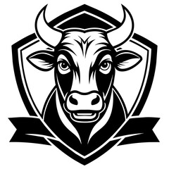 head of a cow mascot,cow silhouette,egale vector,icon,svg,characters,Holiday t shirt,black cow Hand drawn trendy logo Vector illustration,cow on a white background,eps,png
