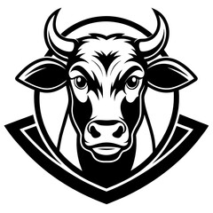 head of a cow mascot,cow silhouette,egale vector,icon,svg,characters,Holiday t shirt,black cow Hand drawn trendy logo Vector illustration,cow on a white background,eps,png