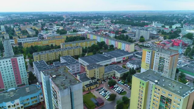 Beautiful Housing Estate Suwalki Bloki Osiedle Aerial View Poland