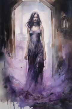 Mystical Woman in Abstract Art

