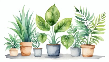 Fototapeta premium Watercolor Paper-Based Illustration of Stephania Erecta: A Minimalist Doodle and Modern Flat Style Icon
