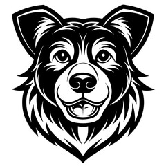 head of a dog mascot,dog silhouette,horse vector,icon,svg,characters,Holiday t shirt,black dog drawn trendy logo Vector illustration,wolf  on a white background,eps,png