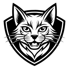 head of a cat mascot,cat silhouette,cat face vector,icon,svg,characters,Holiday t shirt,black cat face drawn trendy logo Vector illustration,wolf  on a white background,eps,png