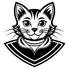 head of a cat mascot,cat silhouette,cat face vector,icon,svg,characters,Holiday t shirt,black cat face drawn trendy logo Vector illustration,wolf  on a white background,eps,png