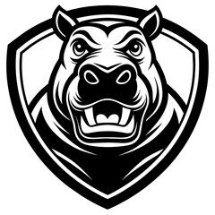 head of a Hippopotamus mascot,Hippopotamus silhouette,zabra face vector,icon,svg,characters,Holiday t shirt,black Hippopotamus face drawn trendy logo Vector illustration,Hippopotamus on a white backgr