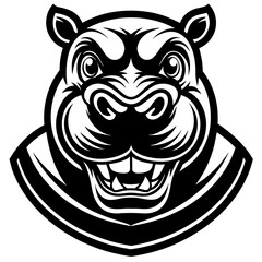 head of a Hippopotamus mascot,Hippopotamus silhouette,zabra face vector,icon,svg,characters,Holiday t shirt,black Hippopotamus face drawn trendy logo Vector illustration,Hippopotamus on a white backgr