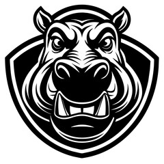 head of a Hippopotamus mascot,Hippopotamus silhouette,zabra face vector,icon,svg,characters,Holiday t shirt,black Hippopotamus face drawn trendy logo Vector illustration,Hippopotamus on a white backgr
