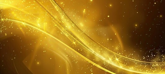 abstract shiny color gold wave design with sparkling effect